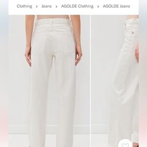 Agolde Women's Straight Leg Cream Jeans - high rise